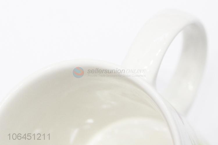 Promotional exquisite colorful flower pattern ceramic cup with handle