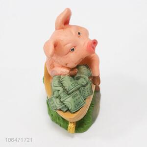 Customized home ornaments pig shape resin money box <em>polyresin</em> <em>crafts</em>