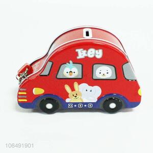Hot selling cartoon mini car tinplate money box