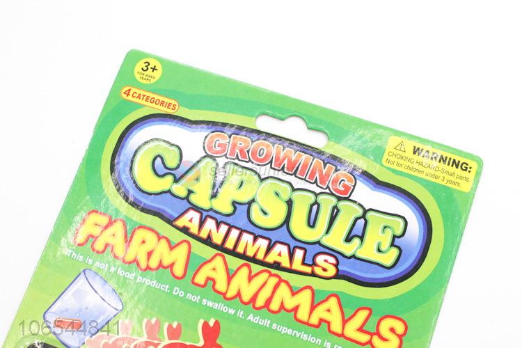 Cute Design Farm Animals Growing Capsule Animals Toy