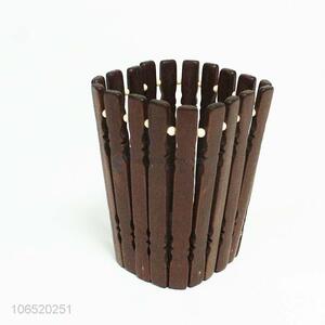 Unique Design Pen Container Bamboo Brush Holder