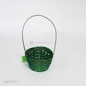 Wholesale portable colored bamboo weaving basket for fruit vegetables