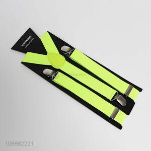 Promotional trendy fluorescent yellow adjustable elastic suspender