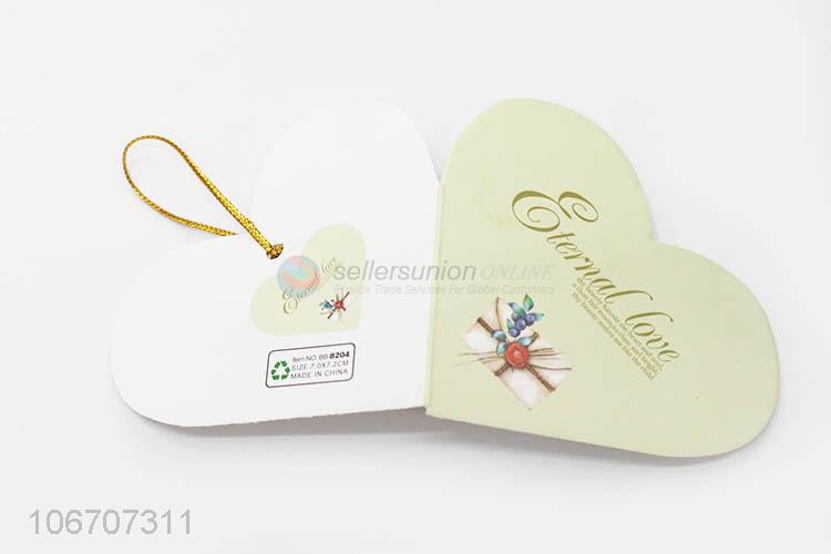 Bottom price custom logo heart shape paper greeting card