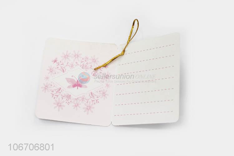 Attractive design rectangle flower printed paper greeting card