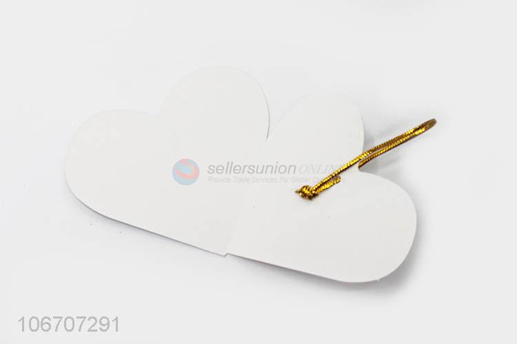 Factory price custom logo heart shape paper greeting card