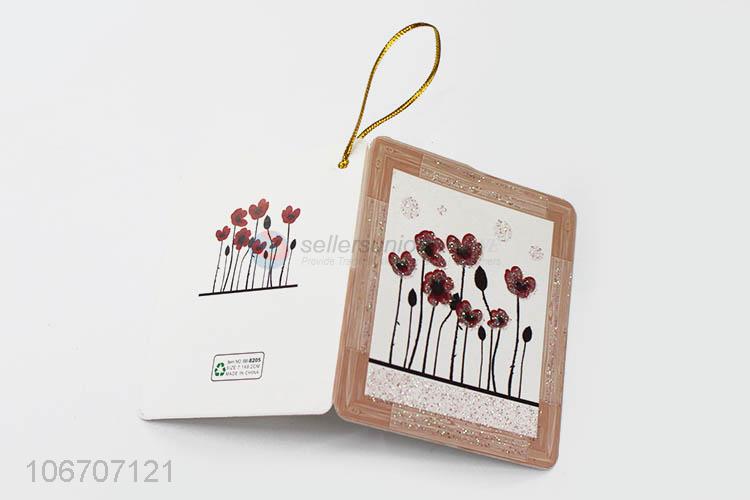 Professional supply rectangle flower printed paper greeting card