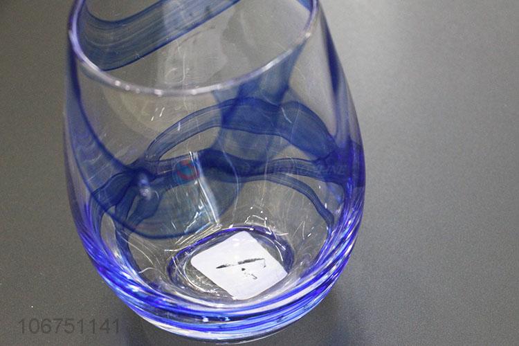 Top Quality Glass Water Cup Blue Tummy Cup