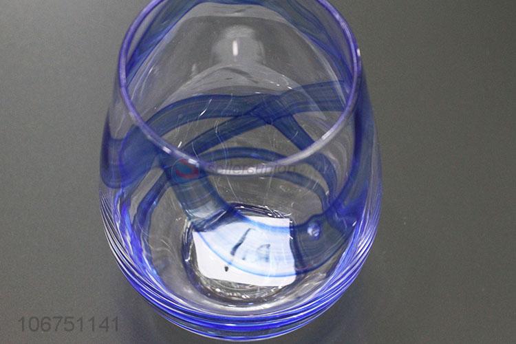 Top Quality Glass Water Cup Blue Tummy Cup