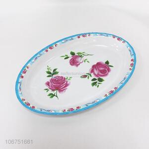 Wholesale exquisite 16.5inch flower printed oval melamine plate