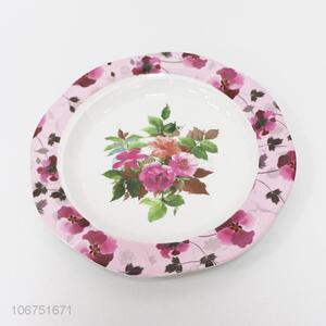 Best selling 12inch flower printed melamine plate for restaurant