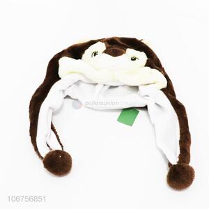 Premium quality plush animal head hat with arm warmer for children