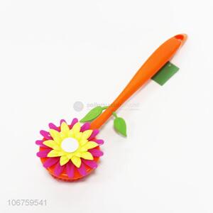 Hot selling sunflower bath brush long handle plastic brush