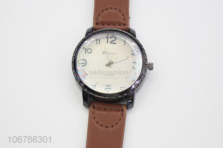 Wholesale Comfortable PU Leather Watchband Wristwatch For Man