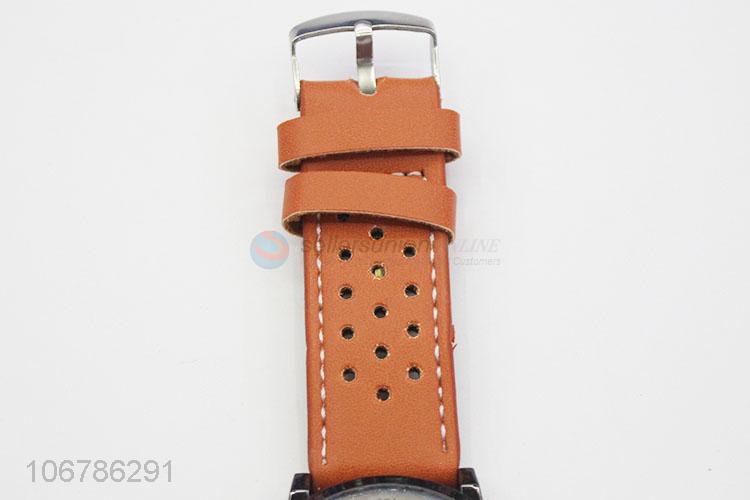 Fashion Style Breathable PU Watchband Wristwatch For Man