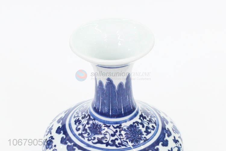 Best Sale Blue And White Porcelain Vase Decorative Paunch Vase
