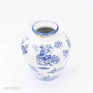 Custom Chinese Style Ceramic Jar Blue And White Porcelain Crafts