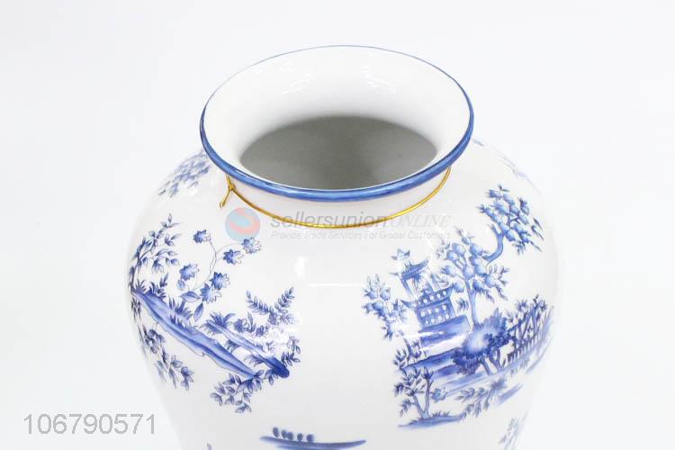 Newest Home Decoration Blue And White Porcelain Vase