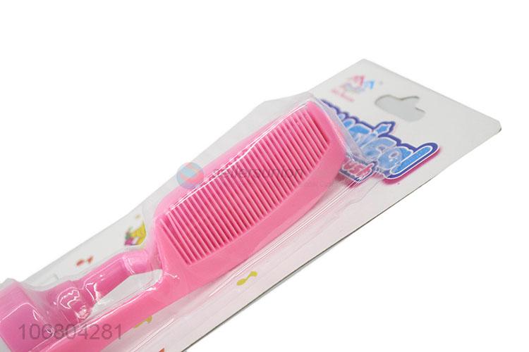 Customized cheap cartoon baby hair comb hair brush with rattle