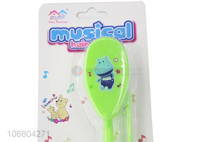 Top supplier cartoon baby hair comb hair brush with rattle