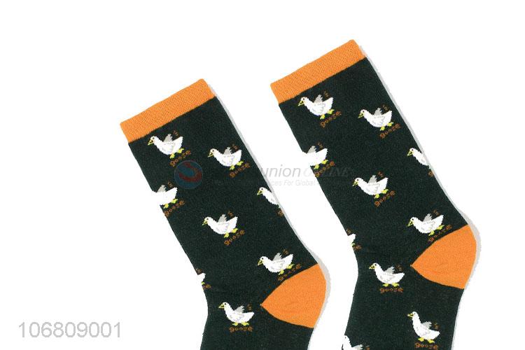 Best selling chic jacquard mid-calf length sock for women