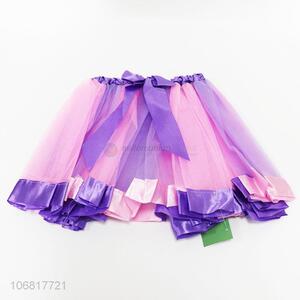 Fashion Design Wide Edge Stitching Color Gauze Skirt