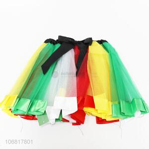 Wholesale Wide Edge Stitching Color Gauze Skirt