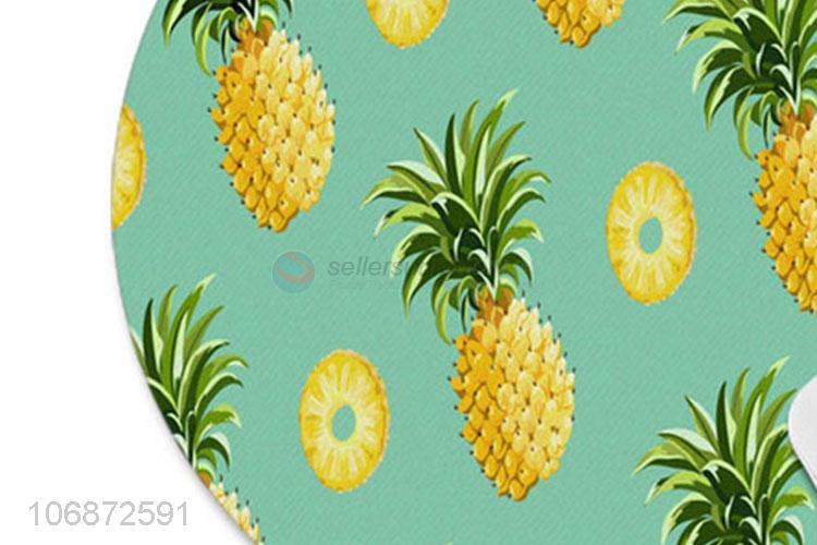 Suitable Price Special Round Colorful Pineapple Pattern Mouse Pad