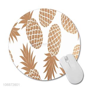 Factory Wholesale Pineapple Pattern Design Round Gamer Mouse Pad