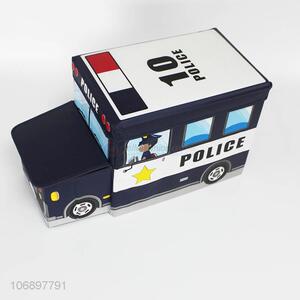 Wholesale creative cartoon police car shaped children storage stool