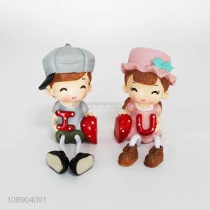 Wholesale Price Gift Loving Couples Craft Resin Figurine Doll Decorations