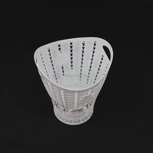 Promotional household white pierced plastic garbage can