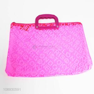 New product clear zipper plastic expanding file bag with handle