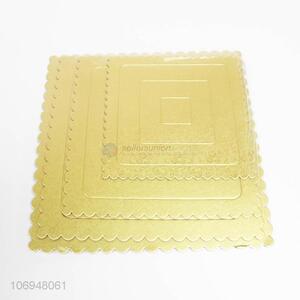 High quality 4pcs golden square non-toxic foil paper cake board