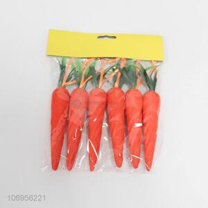 Promotional products decorative 6pcs red foam Easter carrots