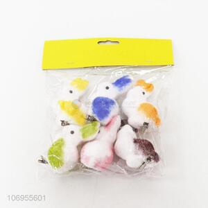 Cute Design 6 Pieces Colorful Rabbit Foam Easter Ornament