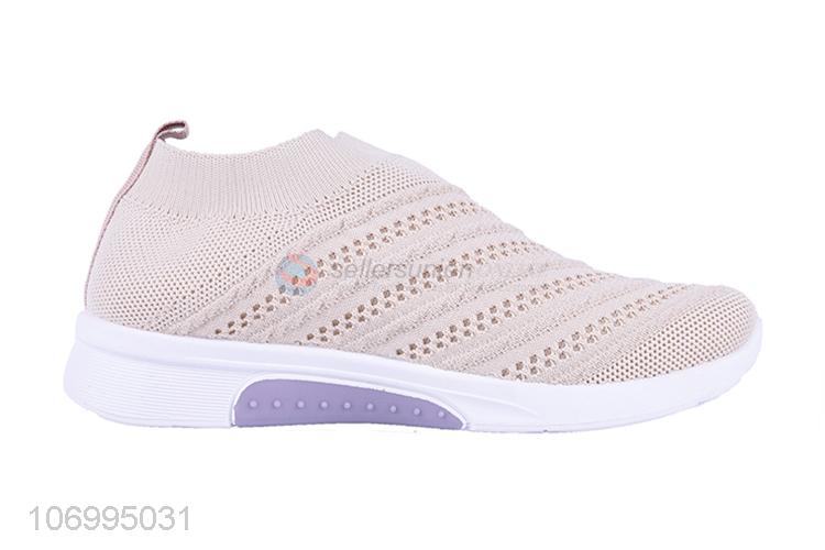 Good price women summer knitted mesh slip-on sports shoes casual shoes
