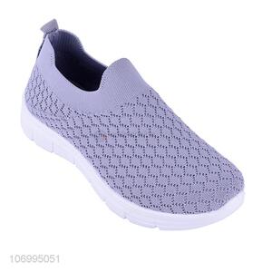 Latest design ladies summer knitted mesh slip-on shoes casual shoes