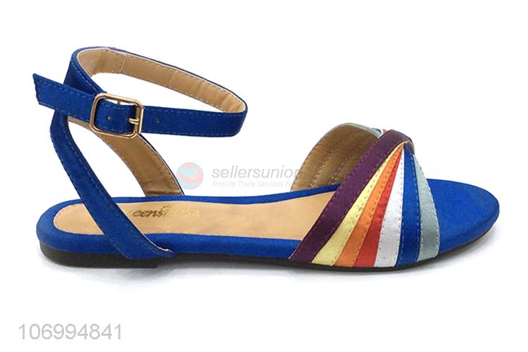 Promotional products colorful women summer sandal flat sandal