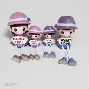 Factory wholesale hanging feet outsteam doll resin figurine home ornaments