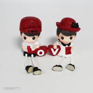 Good sale outsteam couple doll resin craft for decoration
