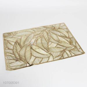Wholesale Hollow Leaf Pattern Washable PVC Rectangle Placemats for Dining Table