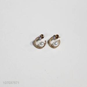 Wholesale creative pearl alloy ear studs fashion earrings