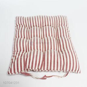 Promotional square striped cosy stool seat cushion with ties