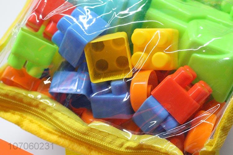 Hot Selling Educational Plastic Puzzle Building Blocks With Trolley Backpack