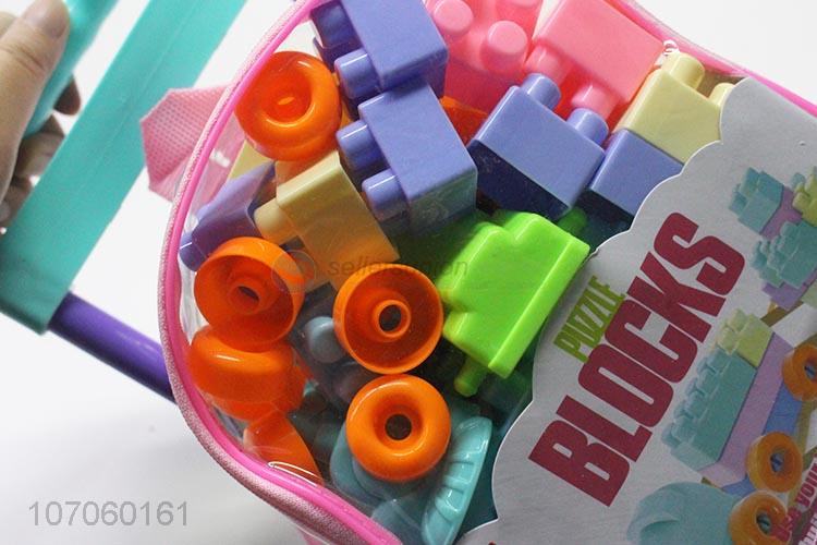High Quality Plastic Trolley Backpack Puzzle Building Blocks Set
