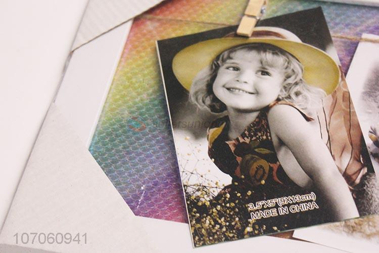 Fashion Design Rectangle Photo Frame With Small Clips