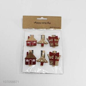 High sales Christmas style wooden clothespins photo wood clips