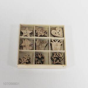 Wholesale newest small laser cut wooden Christmas ornaments