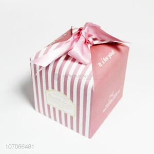 Factory direct sale fashionable square paper gift box with <em>ribbon</em>